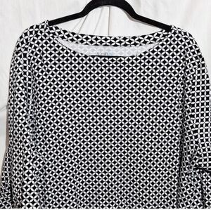 Craft Black and White Geometric Long Sleeve Top